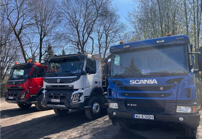 Flota SpecTrans Volvo i Scania – kruszywa z dostawą Warszawa