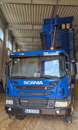 Scania P410 SpecTrans – dostawa piasku i żwiru Warszawa